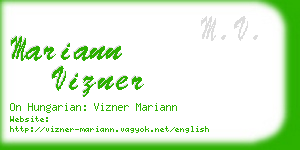 mariann vizner business card